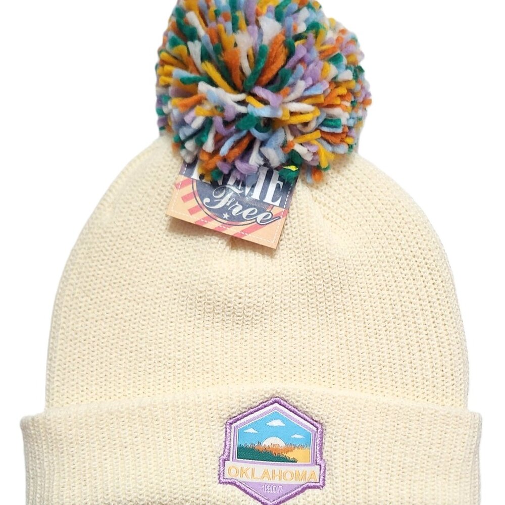 Home Free "Oklahoma 1907" Pom Beanie - One Size - Cream